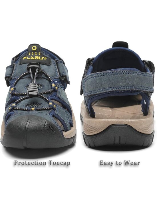 Mens Blue Closed Toe Leather Athletic Outdoor Hiking Sport Casual Sandal Shoes main image 6